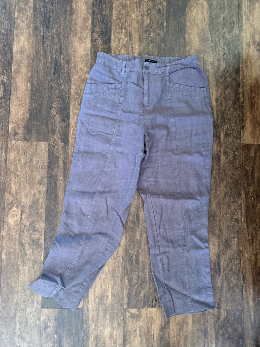 Nicole Miller Gray 100% Linen pants